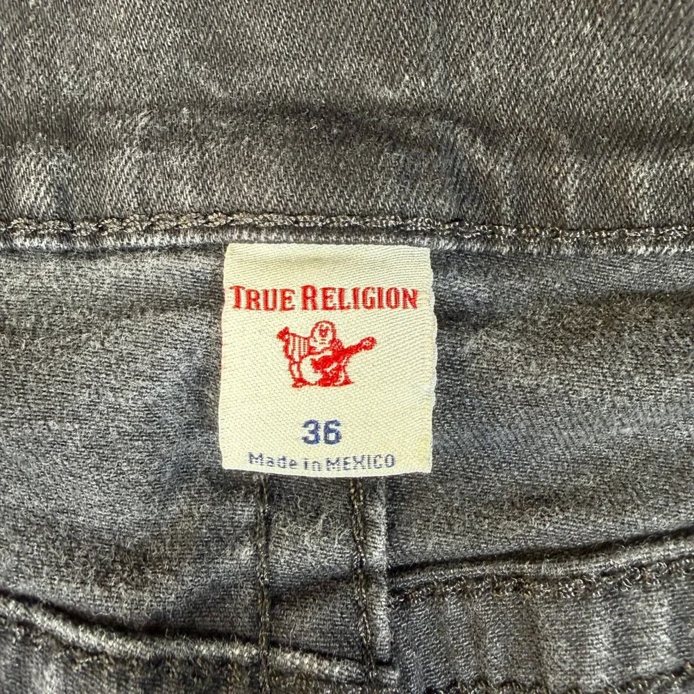 True Religion Rocco Flap‎ Mens Relaxed Skinny Jeans Rinse Black 36x32 #3253